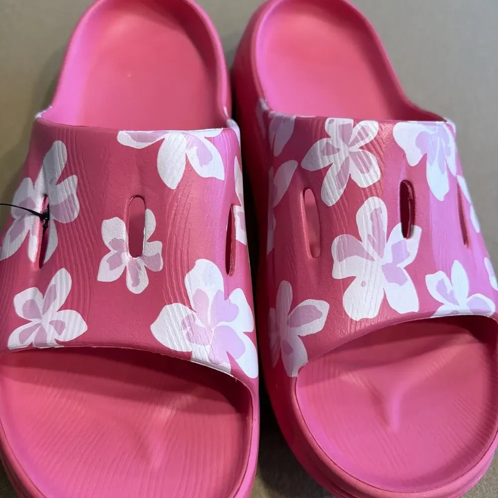 HOKA U ORA 3 Slide Sorbet Hibiscus Tropical Vibrant Bloom Sandals Mn's 11 NWT